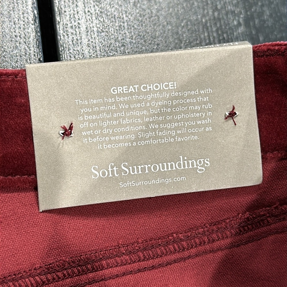 Soft Surroundings Blakely Velveteen Pants in Cabernet Red Color - 20W - Picture 10 of 11